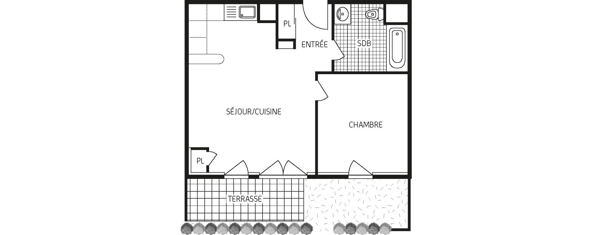 Appartement T2 de 44,61 m2 &agrave; Concarneau Centre