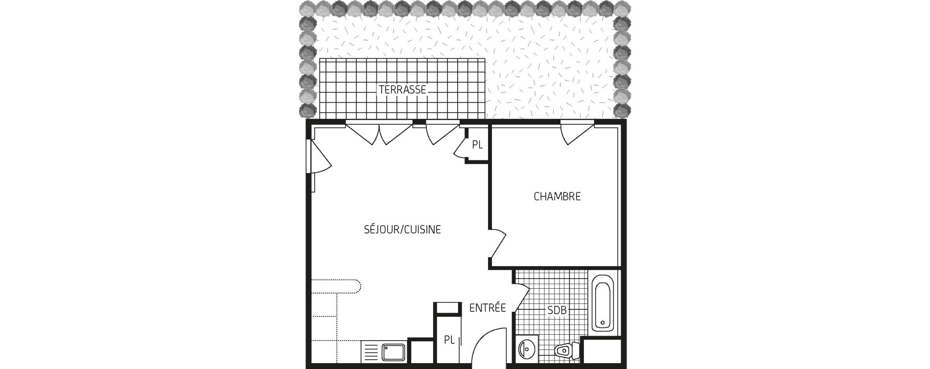 Appartement T2 de 44,26 m2 &agrave; Concarneau Centre