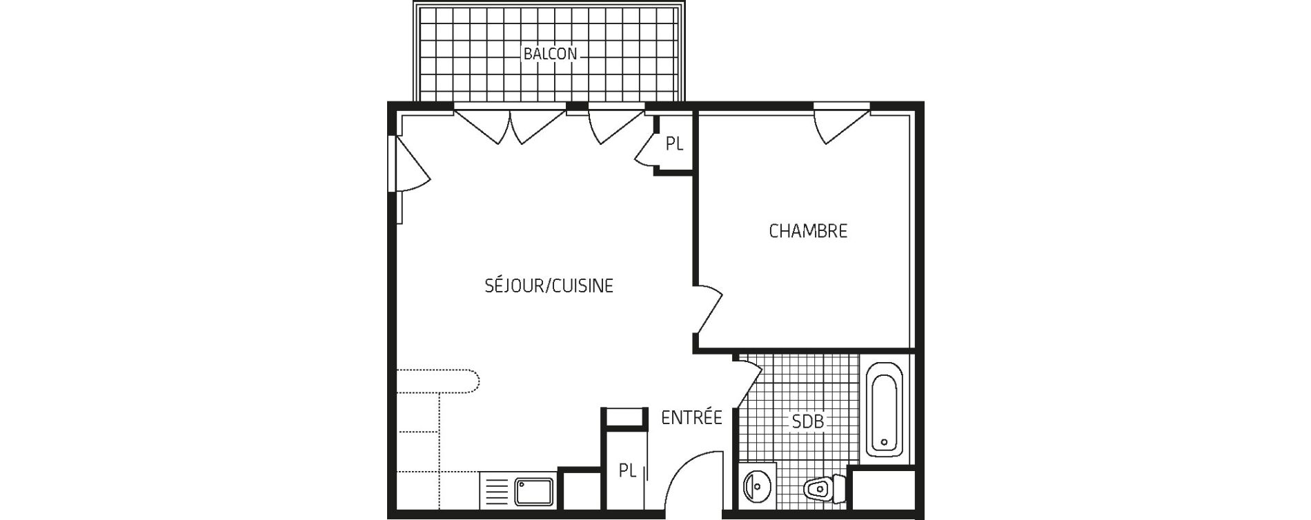 Appartement T2 de 44,26 m2 &agrave; Concarneau Centre