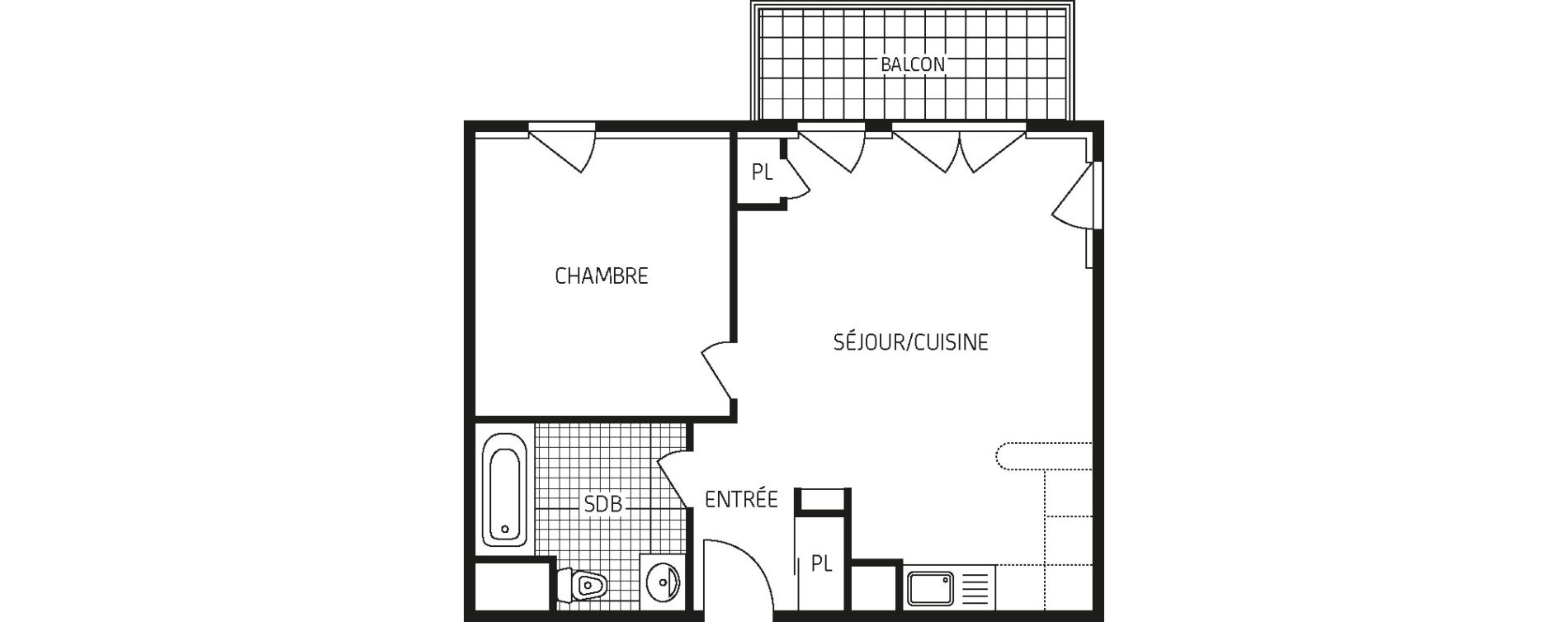 Appartement T2 de 44,95 m2 &agrave; Concarneau Centre
