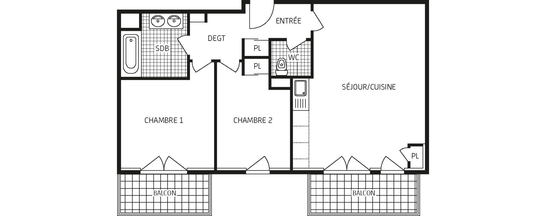 Appartement T3 de 62,25 m2 &agrave; Concarneau Centre