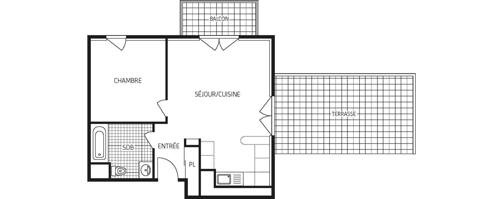 Appartement T2 de 45,90 m2 &agrave; Concarneau Centre