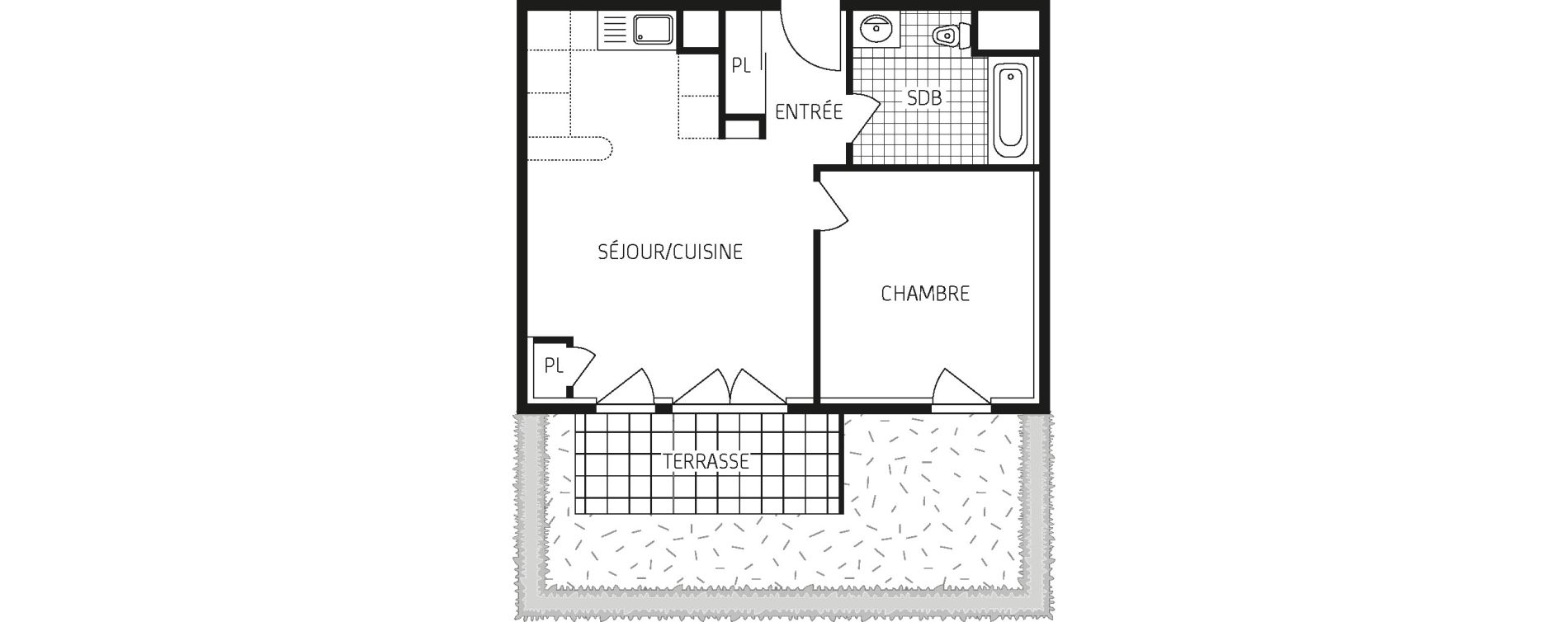 Appartement T2 de 44,31 m2 &agrave; Concarneau Centre