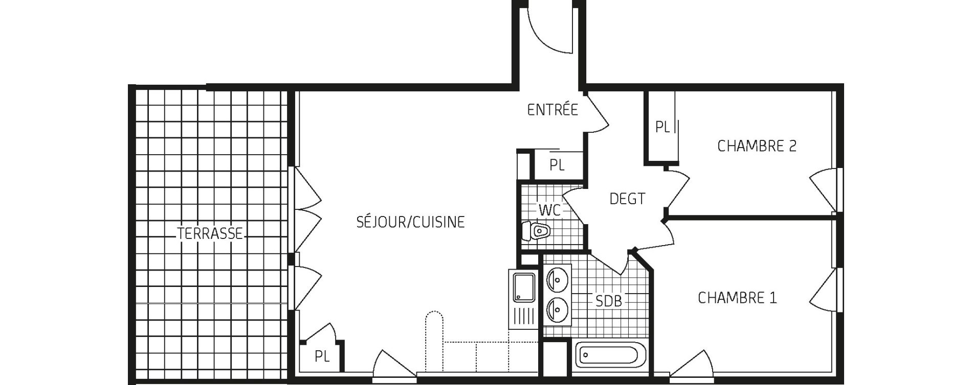 Appartement T3 de 63,72 m2 &agrave; Concarneau Centre