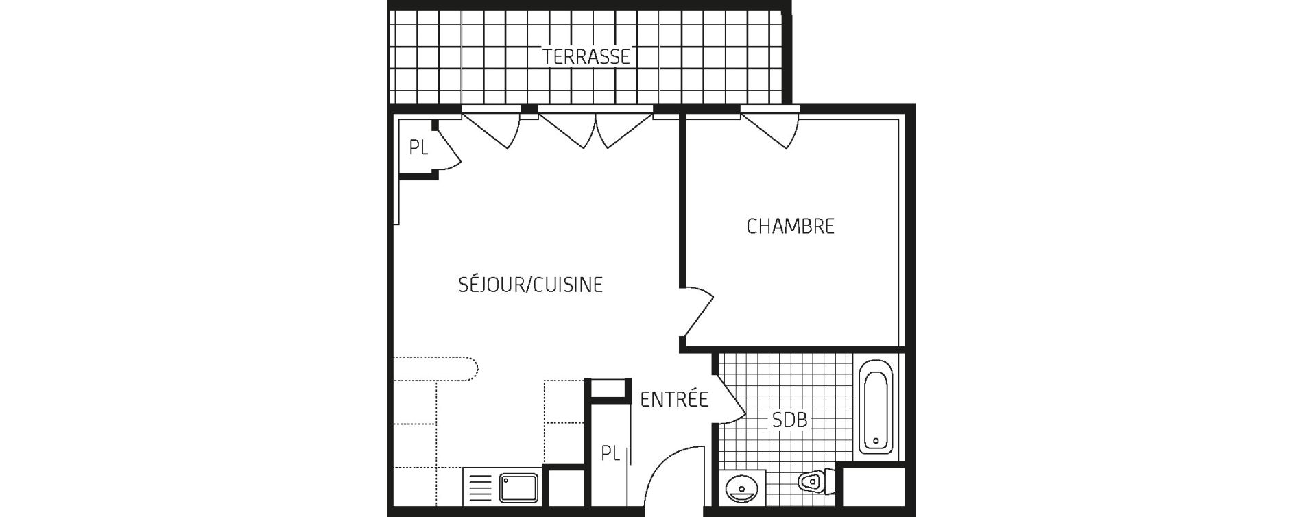 Appartement T2 de 44,22 m2 &agrave; Concarneau Centre