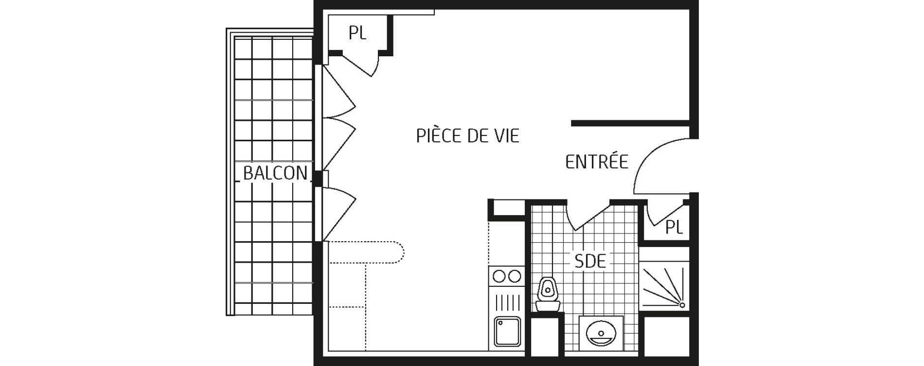 Appartement T1 bis de 32,07 m2 &agrave; Concarneau Centre