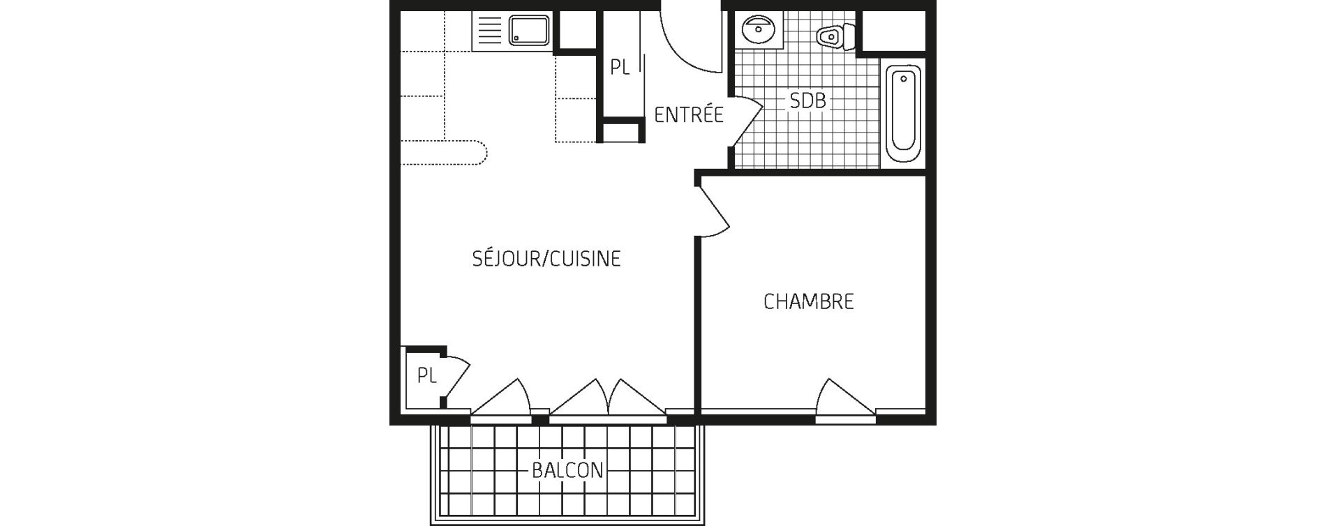 Appartement T2 de 45,15 m2 &agrave; Concarneau Centre