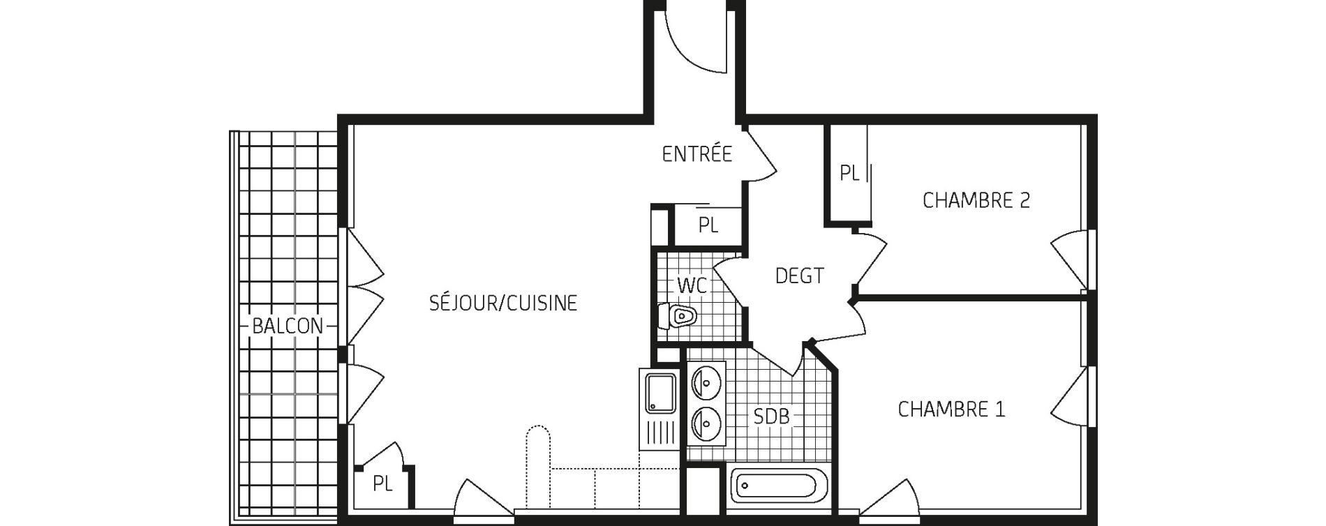 Appartement T3 de 63,71 m2 &agrave; Concarneau Centre