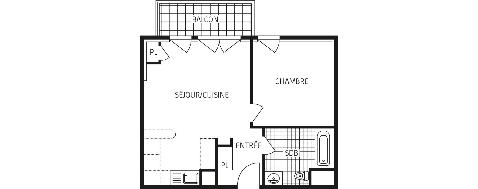 Appartement T2 de 44,22 m2 &agrave; Concarneau Centre