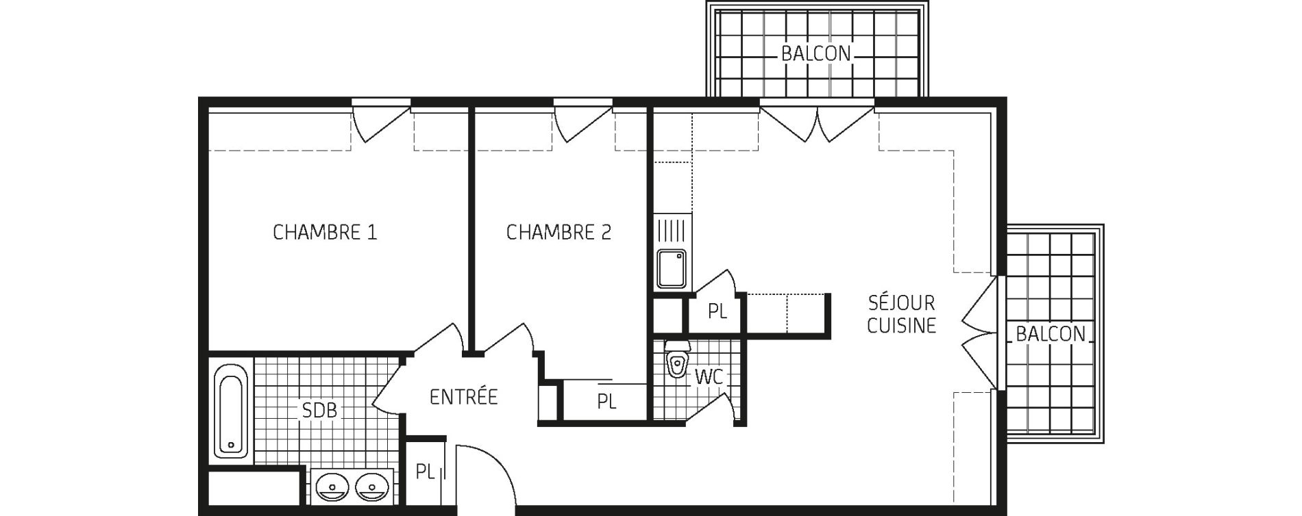 Appartement T3 de 61,52 m2 &agrave; Concarneau Centre