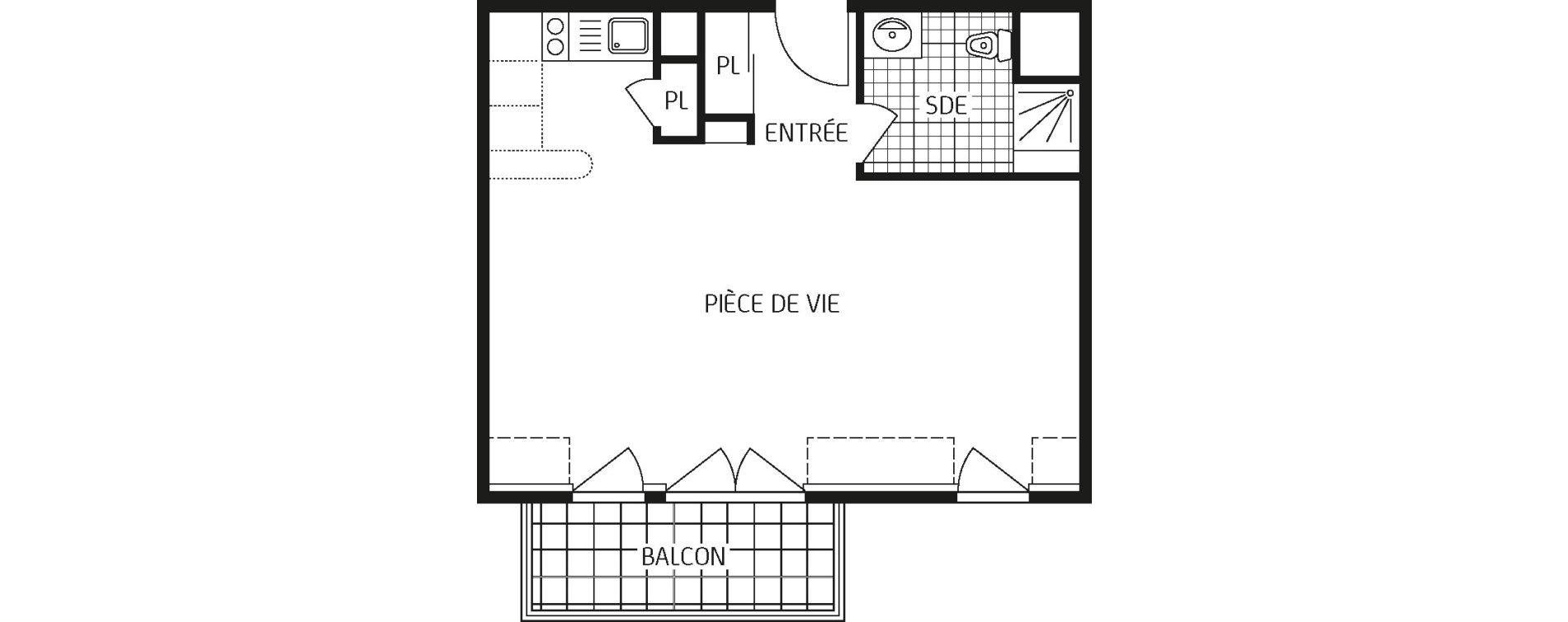Appartement T1 bis de 40,19 m2 &agrave; Concarneau Centre