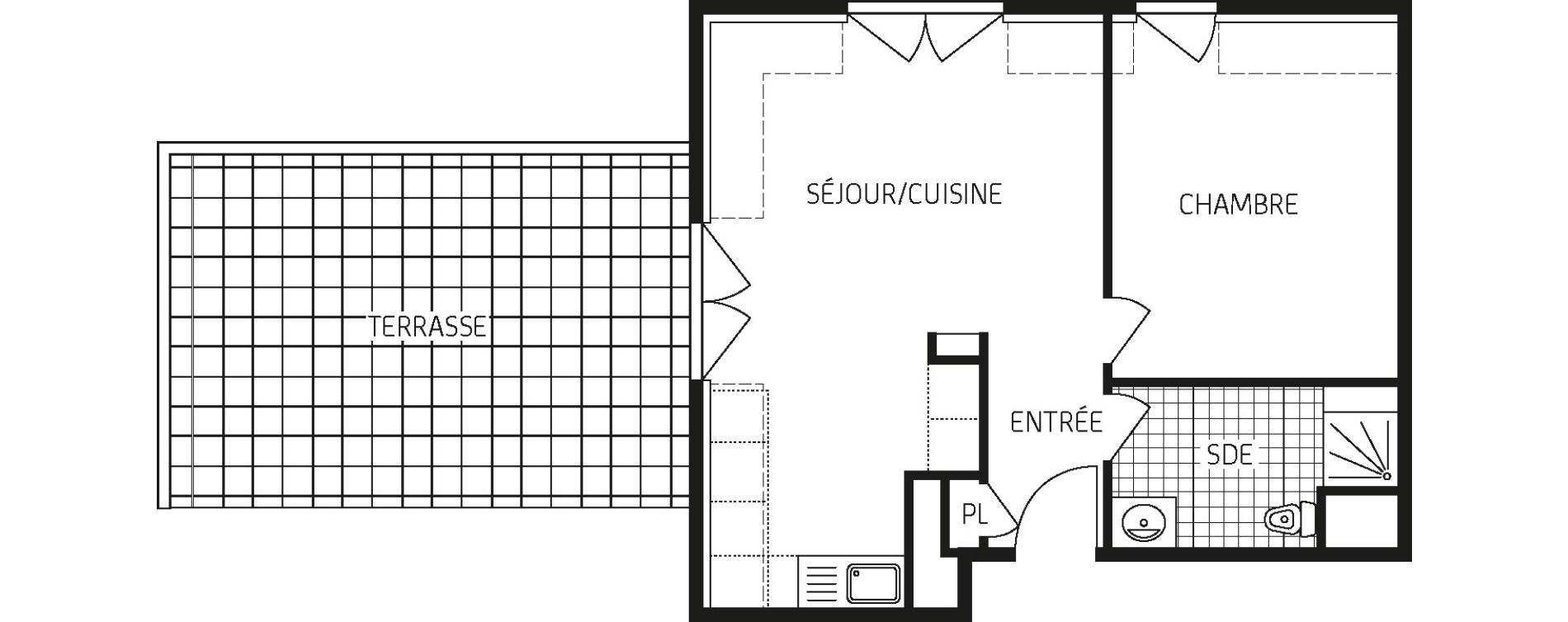 Appartement T2 de 39,92 m2 &agrave; Concarneau Centre