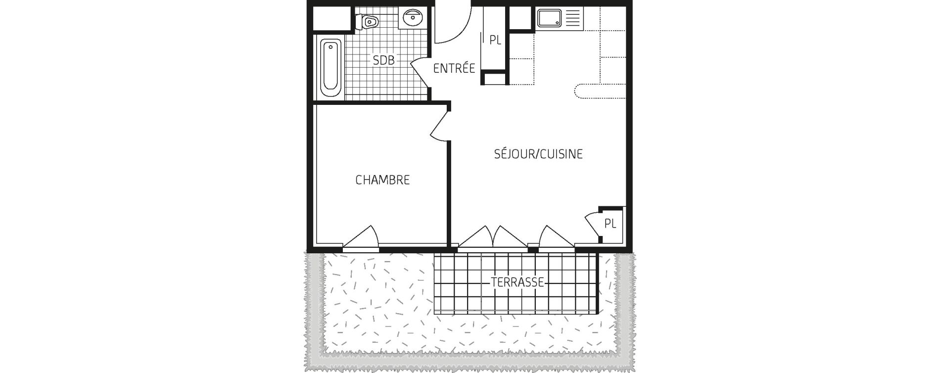Appartement T2 de 44,23 m2 &agrave; Concarneau Centre