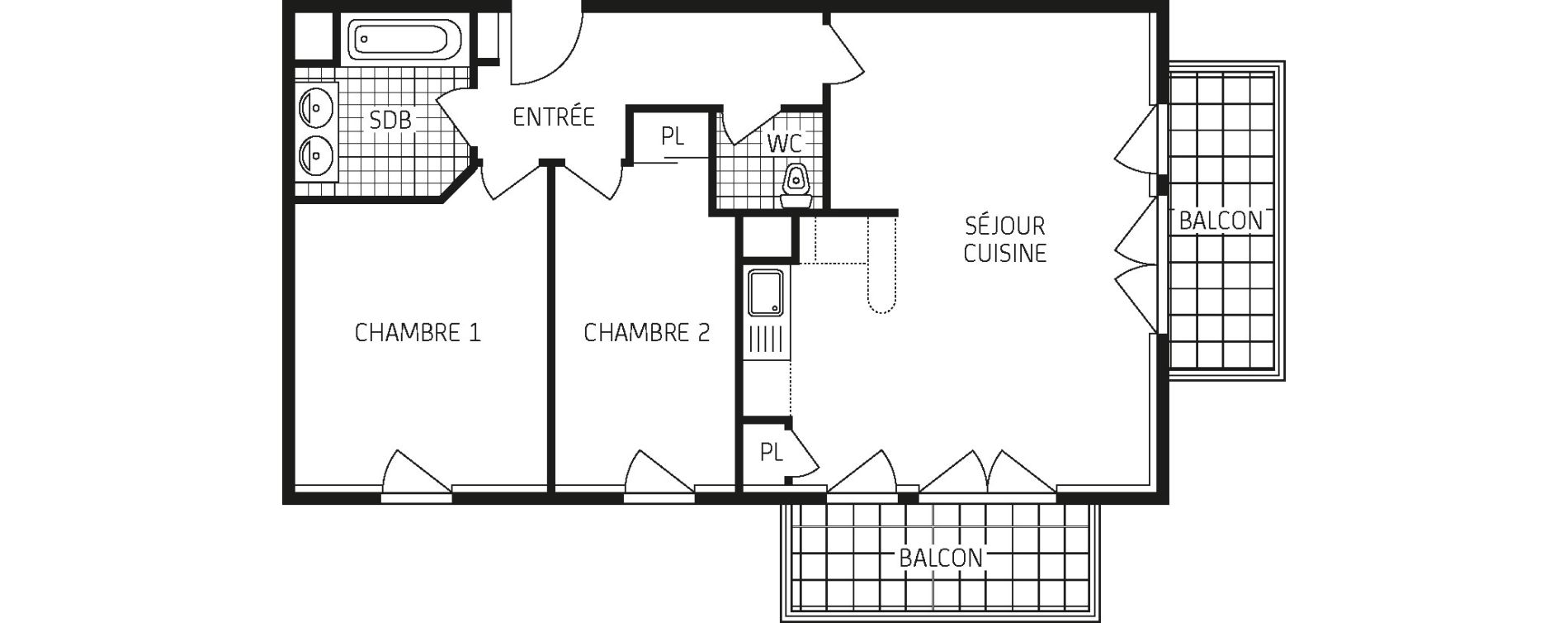 Appartement T3 de 64,56 m2 &agrave; Concarneau Centre