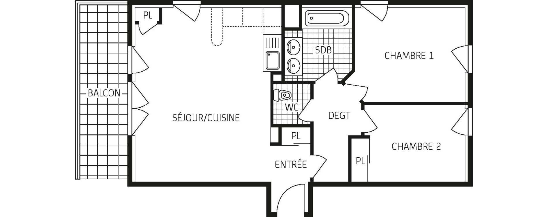 Appartement T3 de 62,86 m2 &agrave; Concarneau Centre