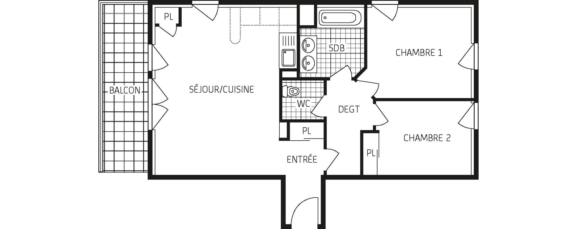 Appartement T3 de 63,59 m2 &agrave; Concarneau Centre