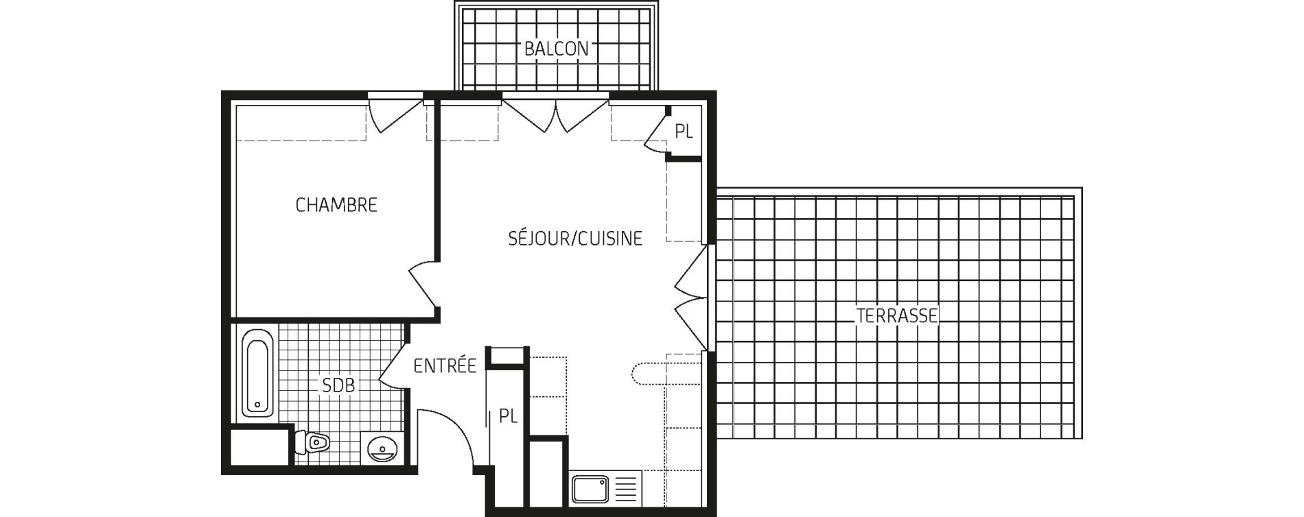 Appartement T2 de 45,58 m2 &agrave; Concarneau Centre
