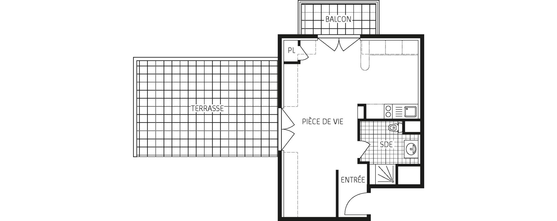 Appartement T1 bis de 36,05 m2 &agrave; Concarneau Centre