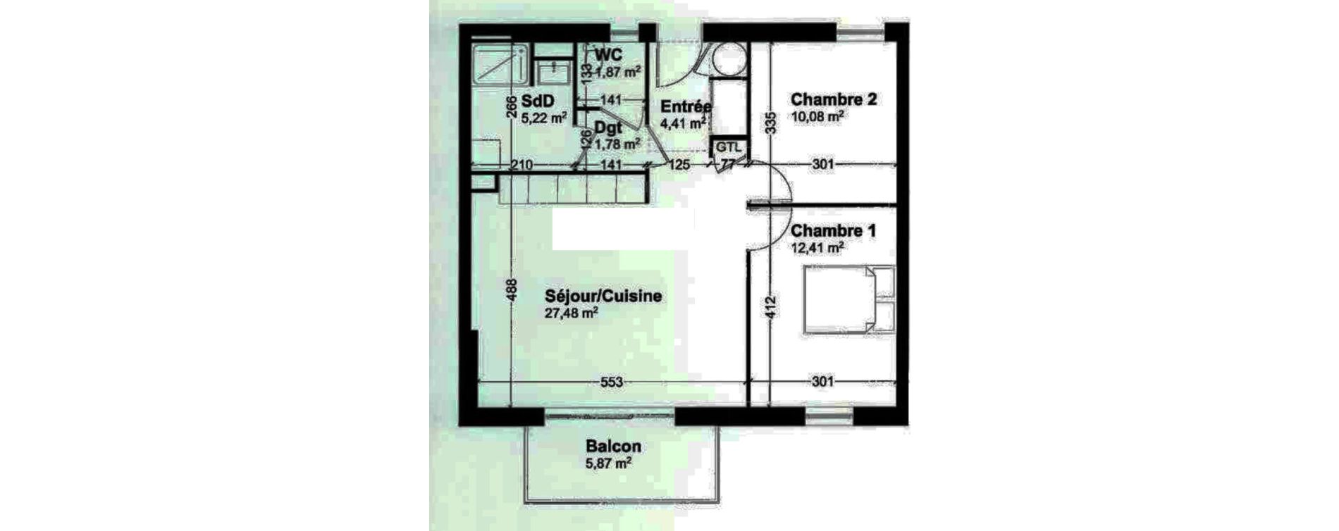 Appartement T3 de 63,25 m2 &agrave; Crozon Centre