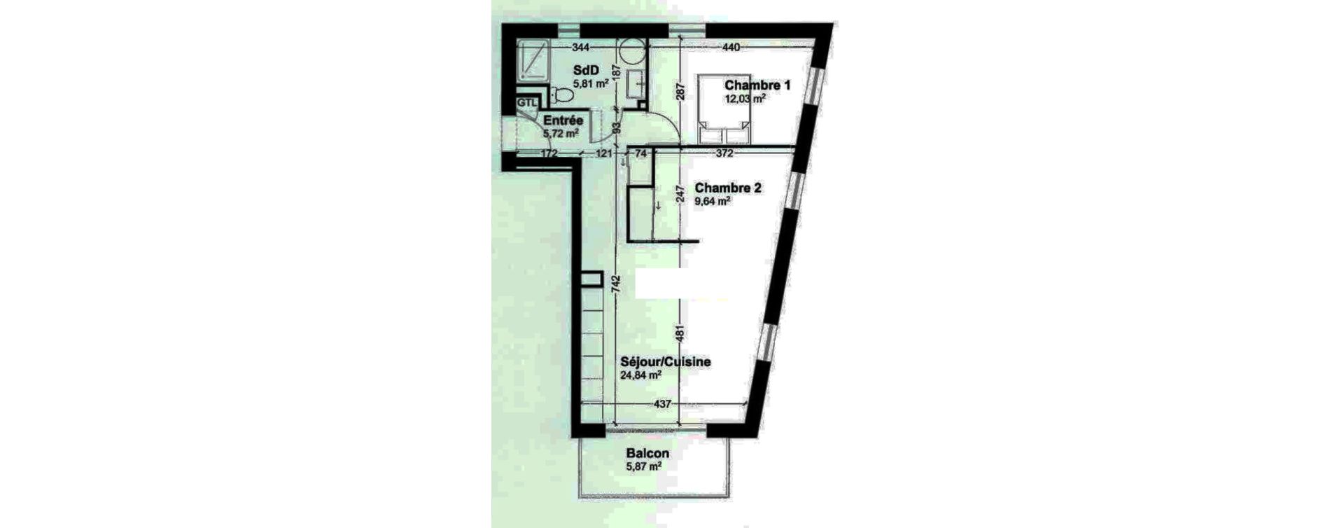Appartement T3 de 58,04 m2 &agrave; Crozon Centre