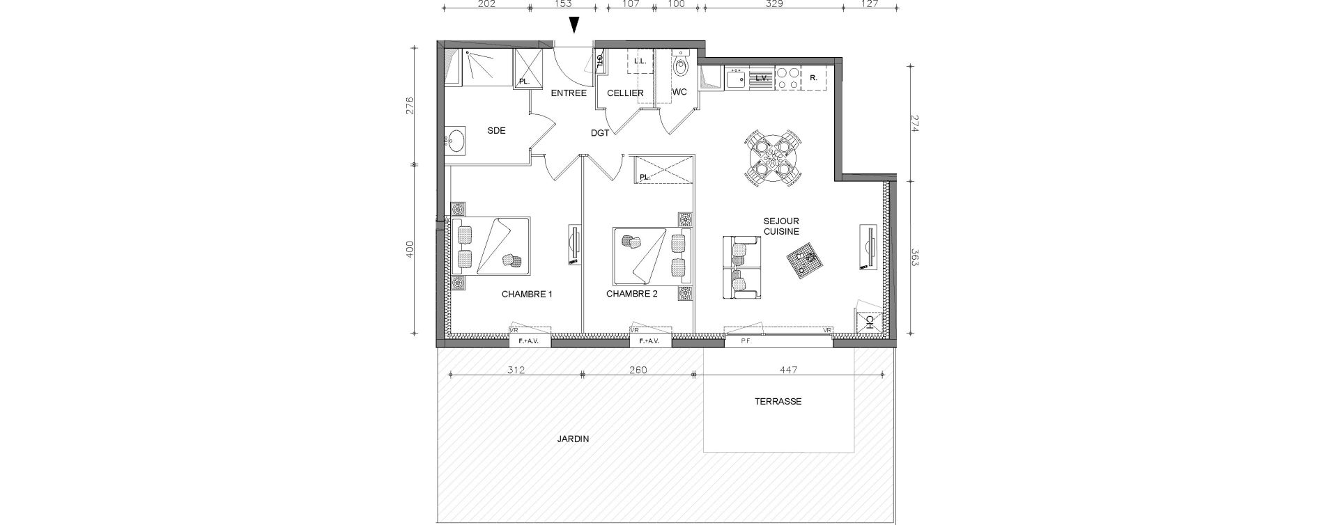 Appartement T3 de 63,57 m2 &agrave; Guilers Centre