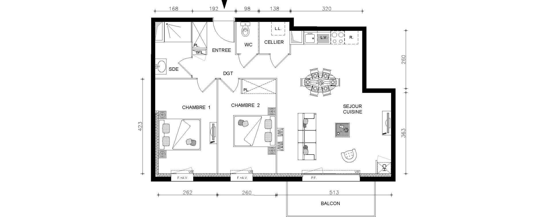Appartement T3 de 64,20 m2 &agrave; Guilers Centre