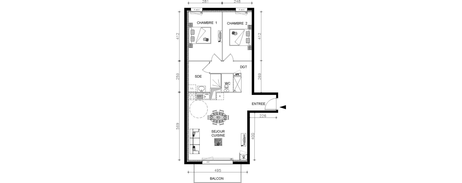 Appartement T3 de 66,20 m2 &agrave; Guilers Centre