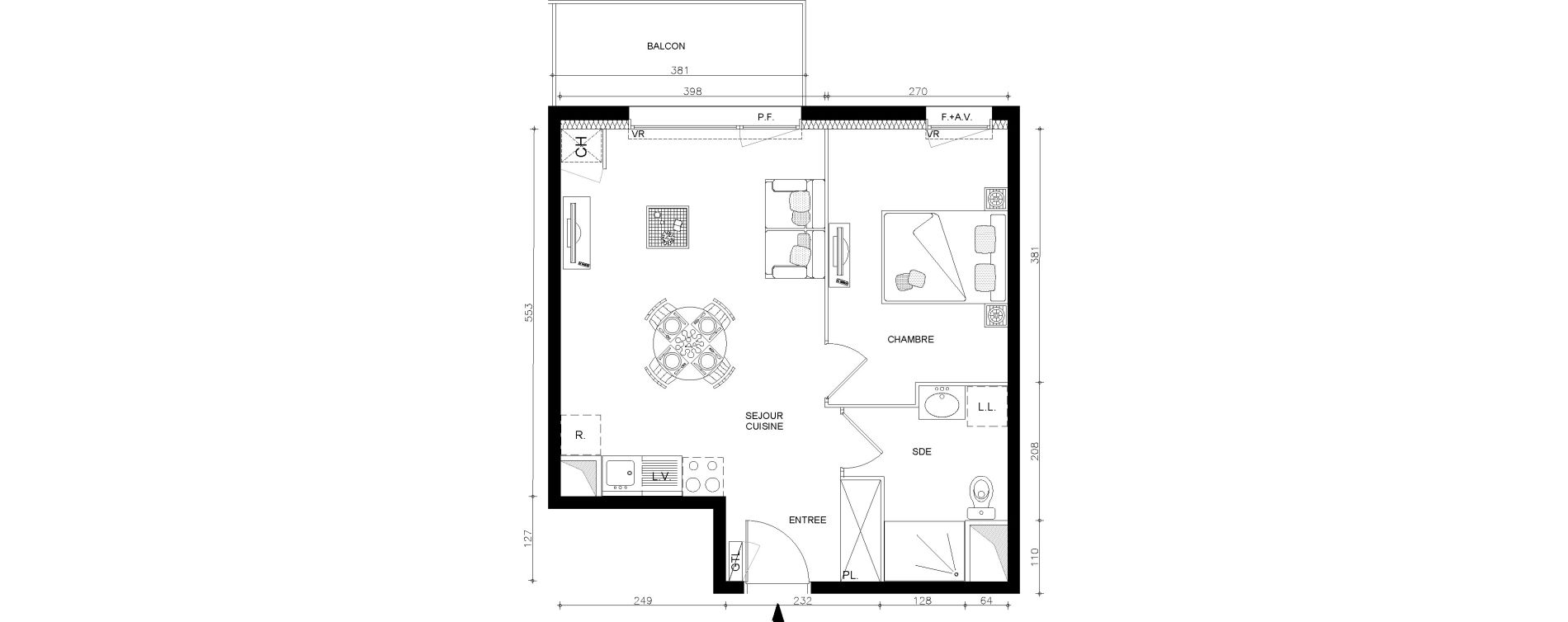 Appartement T2 de 41,08 m2 &agrave; Guilers Centre