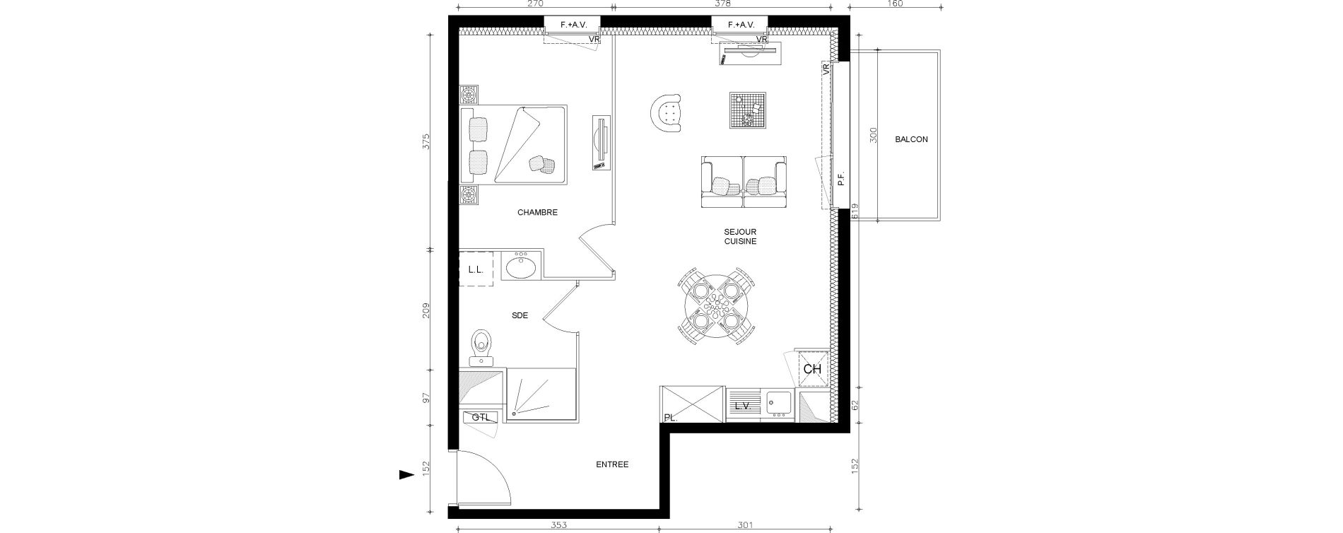 Appartement T2 de 47,93 m2 &agrave; Guilers Centre