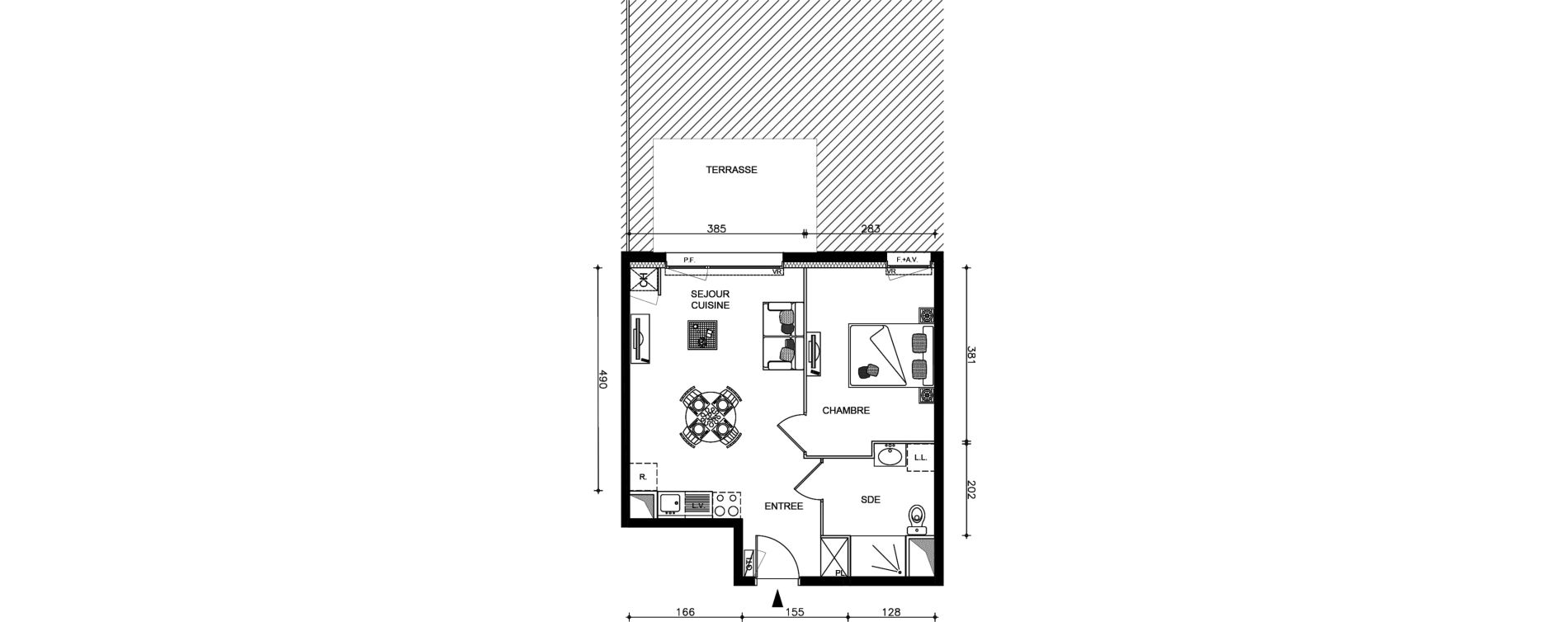 Appartement T2 de 41,13 m2 &agrave; Guilers Centre