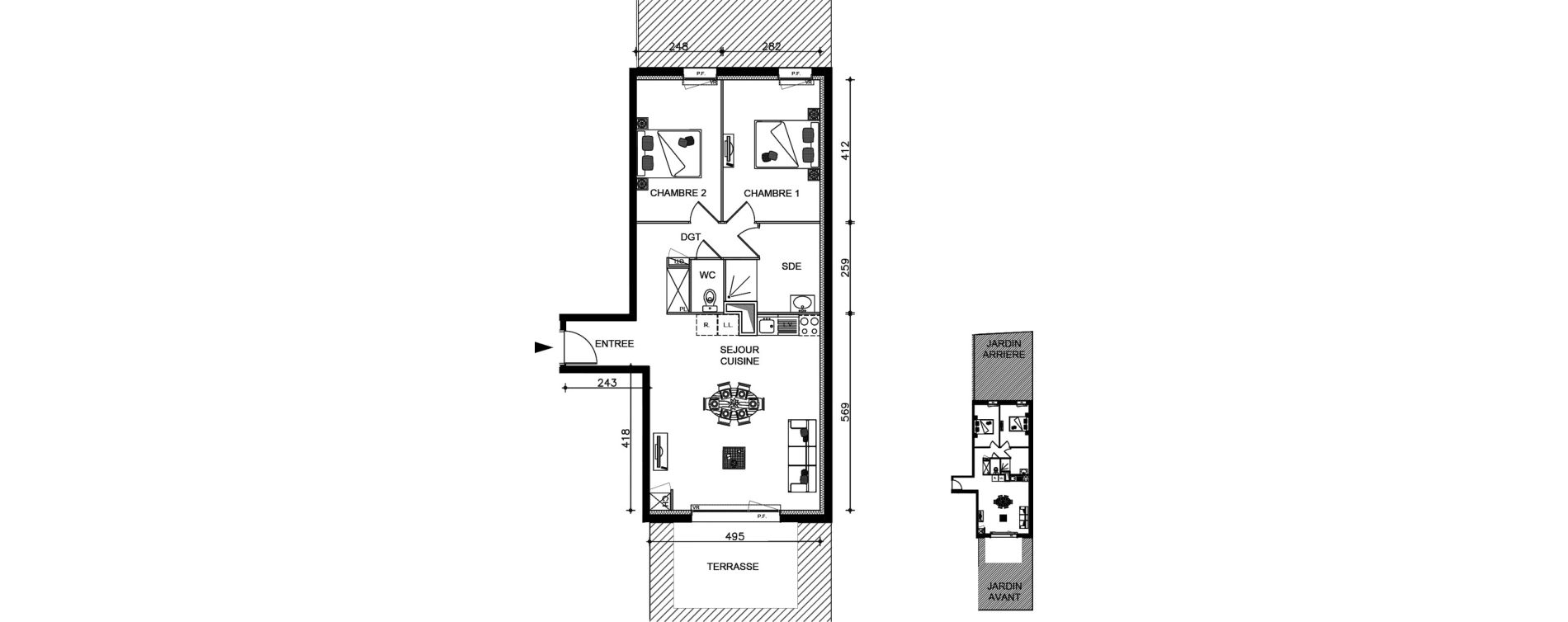 Appartement T3 de 66,20 m2 &agrave; Guilers Centre
