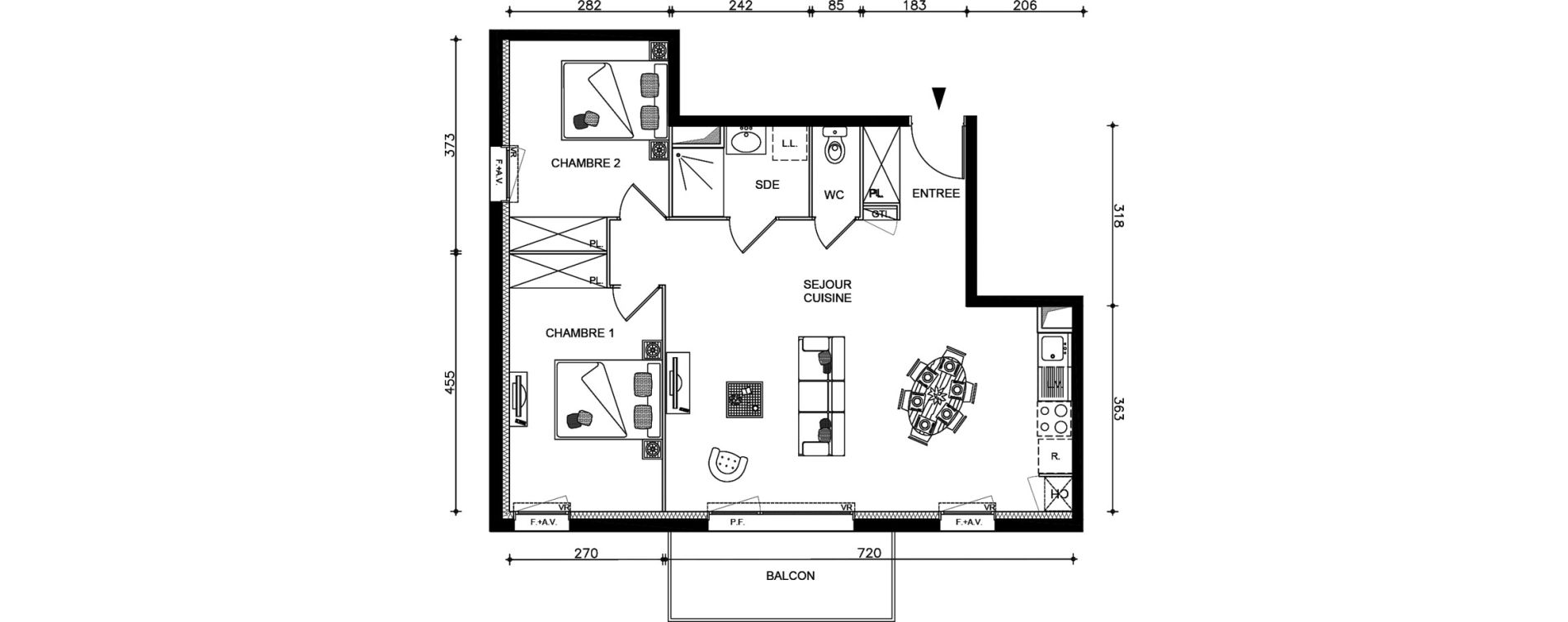 Appartement T3 de 64,35 m2 &agrave; Guilers Centre