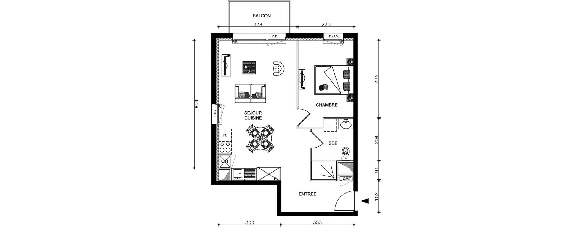 Appartement T2 de 47,93 m2 &agrave; Guilers Centre