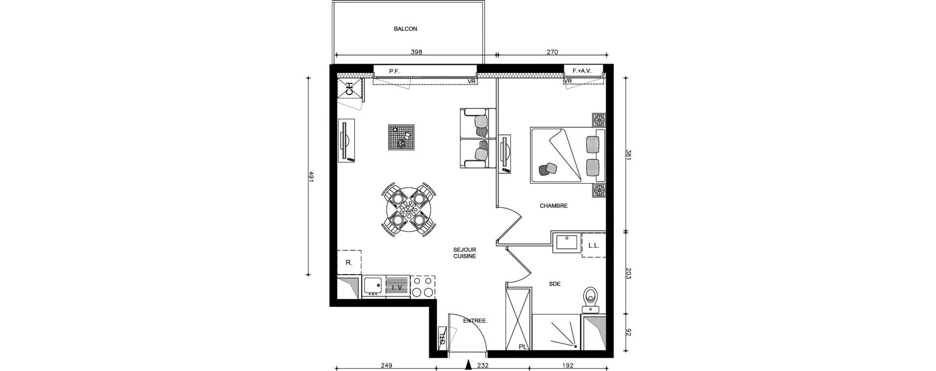 Appartement T2 de 41,08 m2 &agrave; Guilers Centre