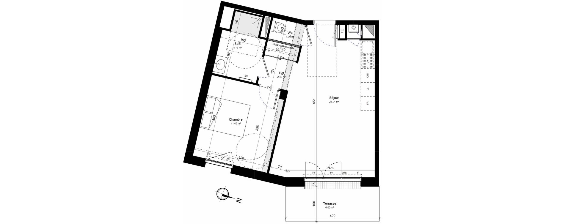 Appartement T2 de 43,97 m2 &agrave; Guilvinec Le guilvinec