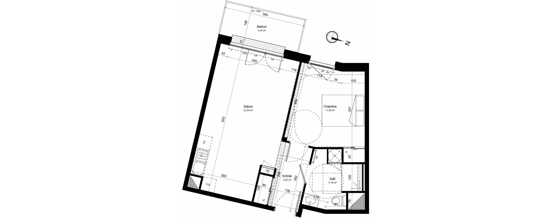 Appartement T2 de 43,92 m2 &agrave; Guilvinec Le guilvinec