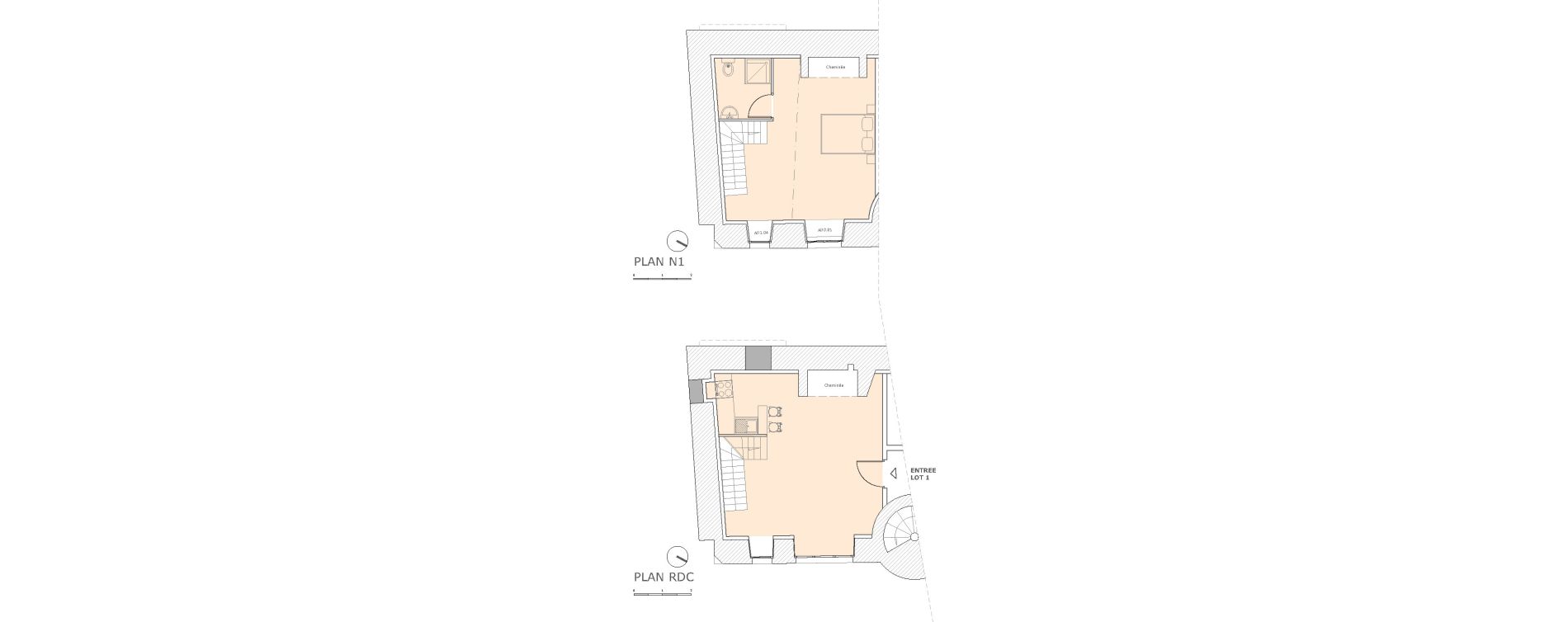 Duplex T2 de 56,14 m2 à Landerneau Landerneau centre