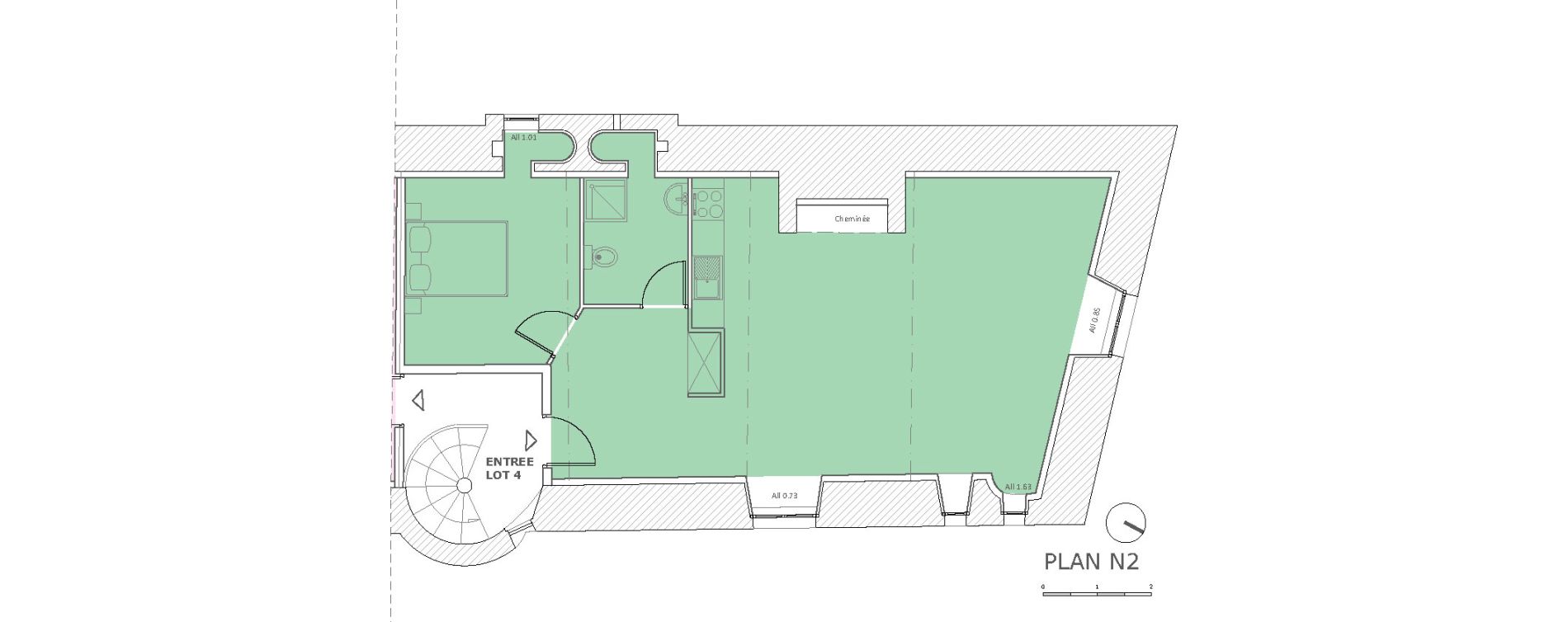 Appartement T2 de 62,14 m2 &agrave; Landerneau Landerneau centre