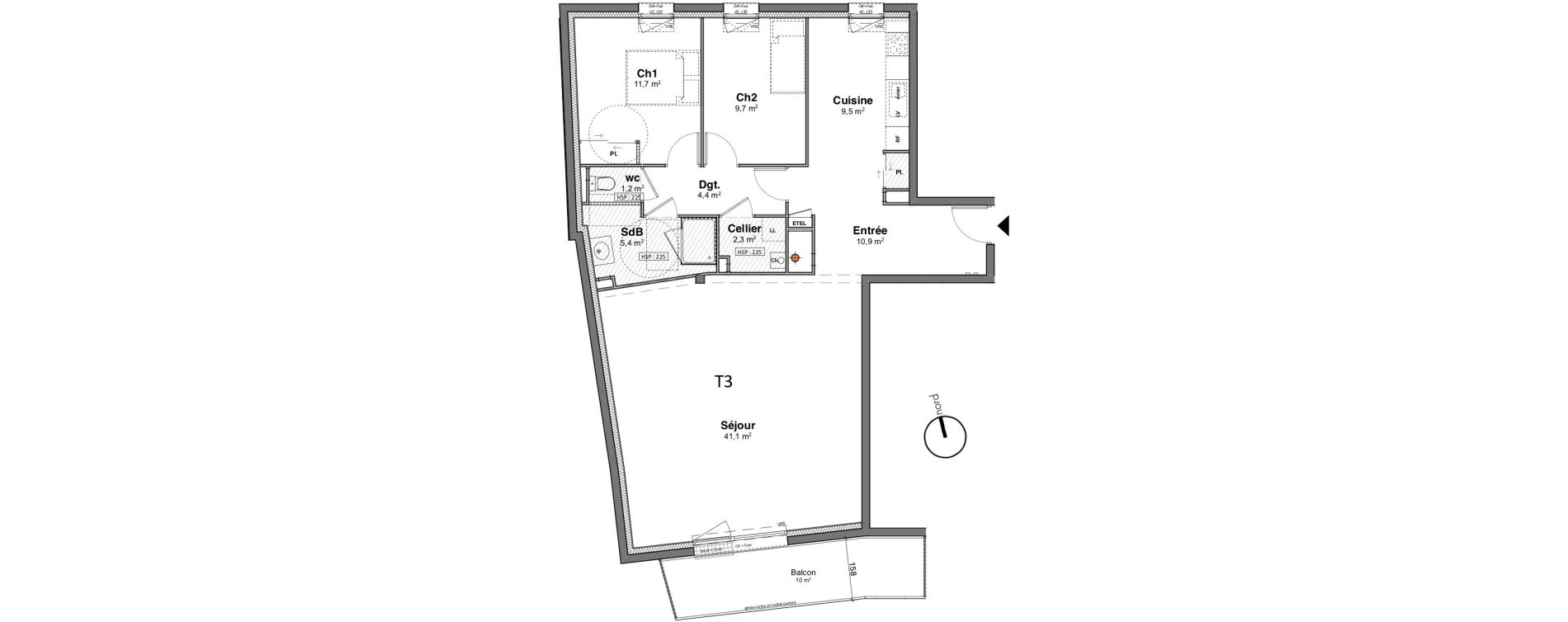 Appartement T4 de 96,20 m2 au Relecq-Kerhuon Centre