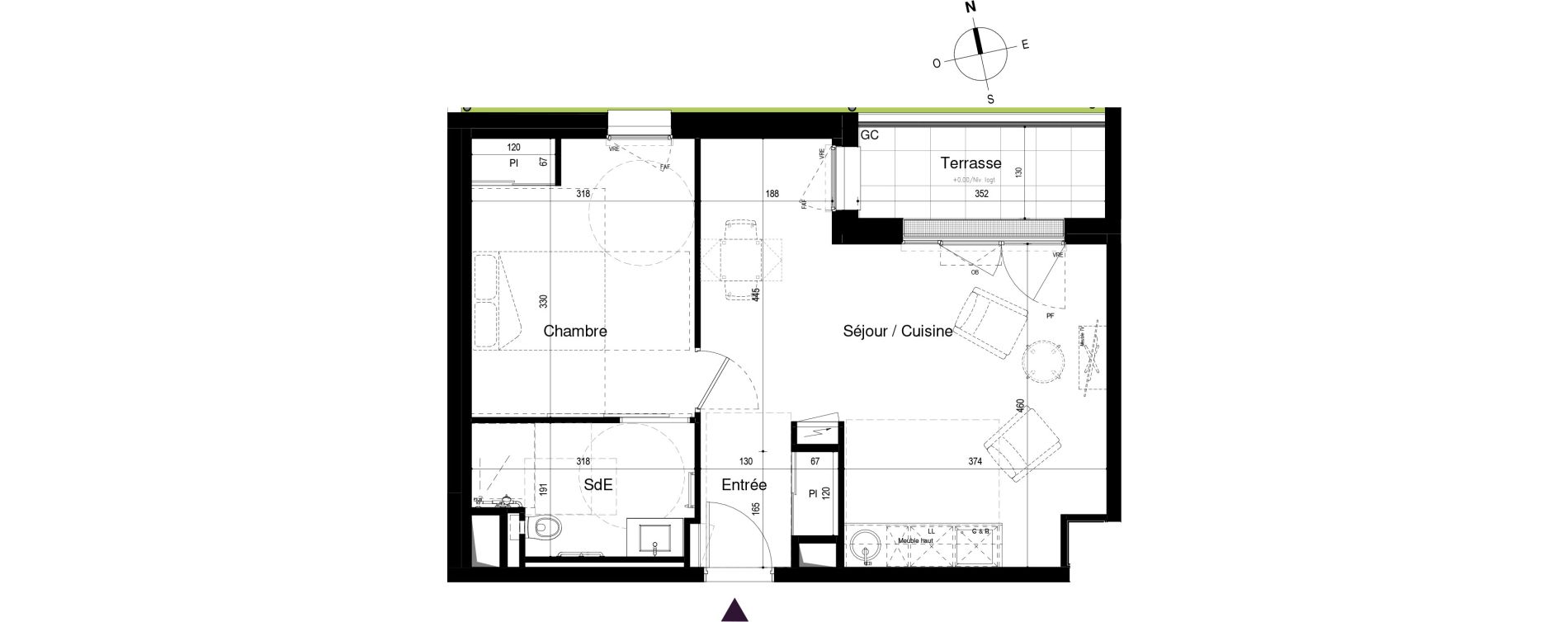 Appartement T2 meublé de 46,33 m2 à Loctudy Centre