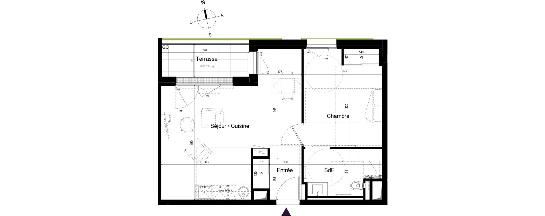 Appartement T2 meubl&eacute; de 46,05 m2 &agrave; Loctudy Centre