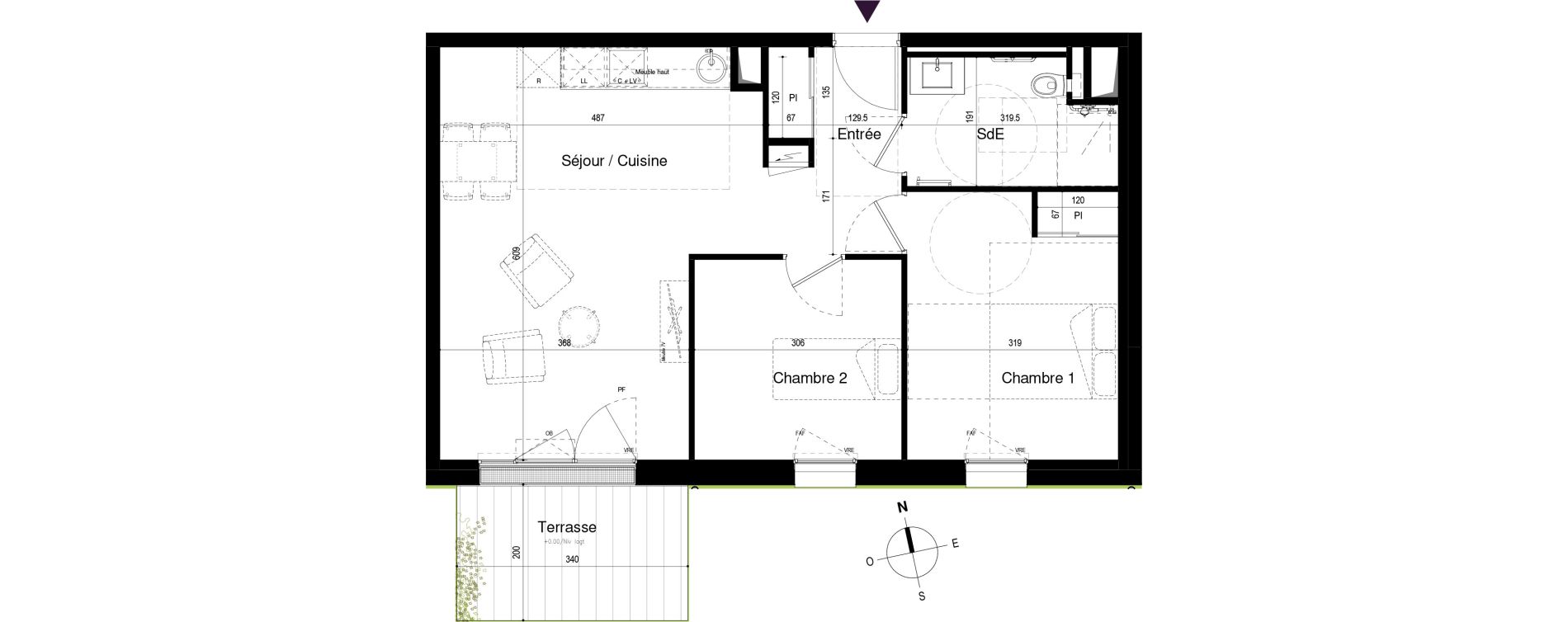 Appartement T3 meubl&eacute; de 58,06 m2 &agrave; Loctudy Centre