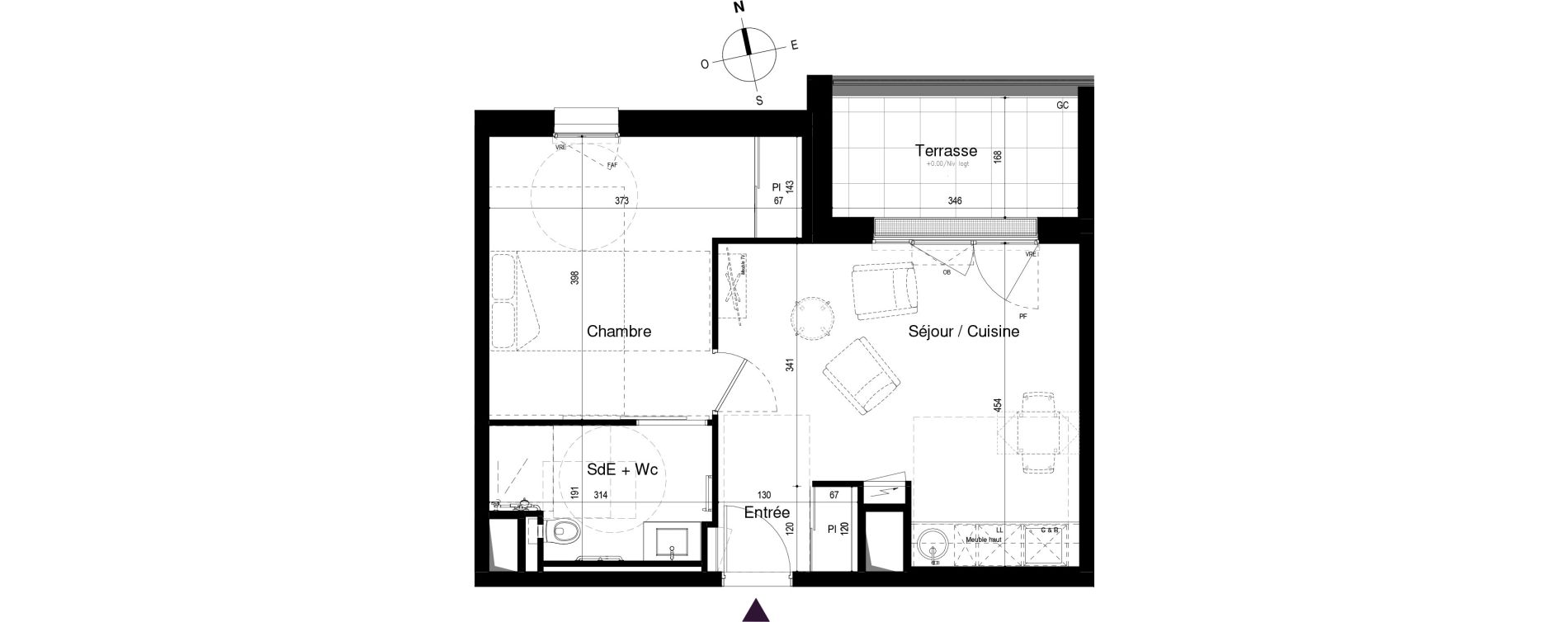 Appartement T2 meublé de 42,05 m2 à Loctudy Centre