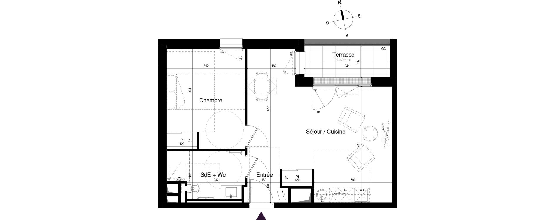 Appartement T2 meublé de 46,05 m2 à Loctudy Centre