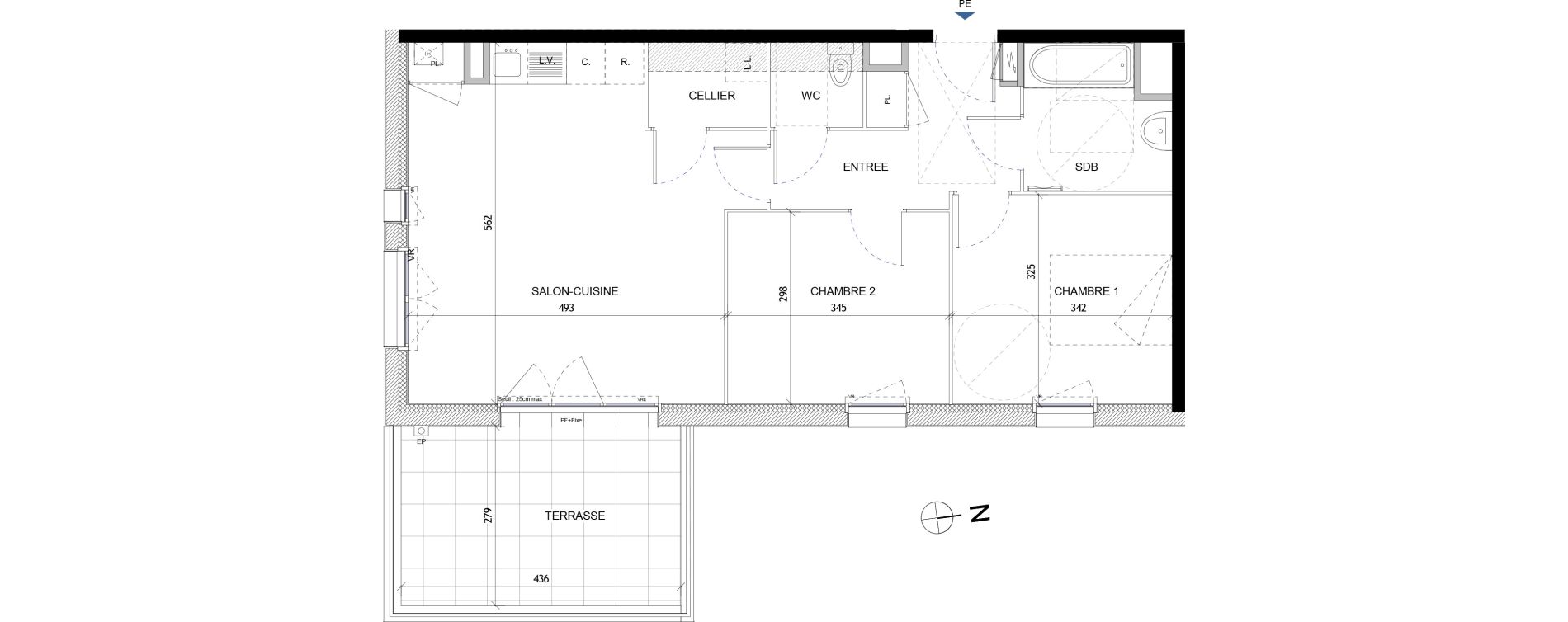 Appartement T3 de 64,34 m2 &agrave; Quimper Lin&eacute;ostic