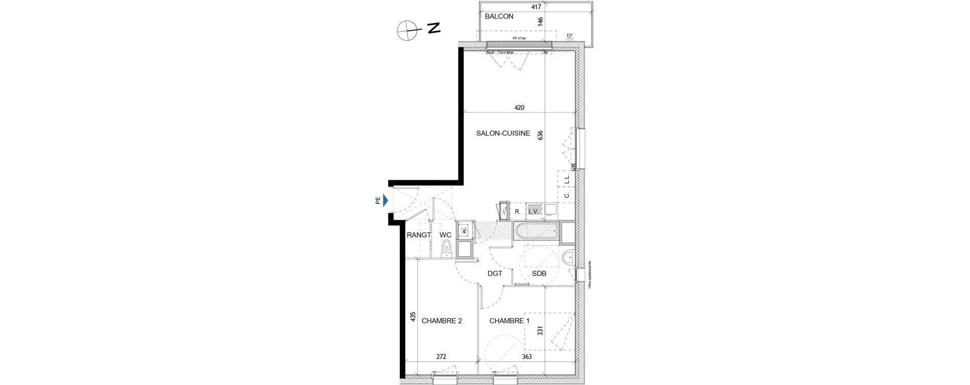 Appartement T3 de 65,01 m2 &agrave; Quimper Lin&eacute;ostic