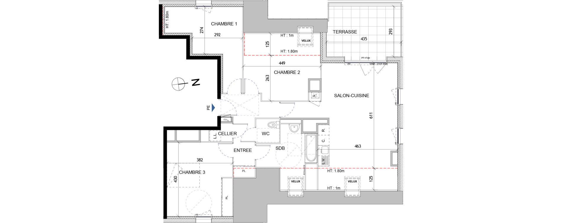 Appartement T4 de 87,60 m2 &agrave; Quimper Lin&eacute;ostic