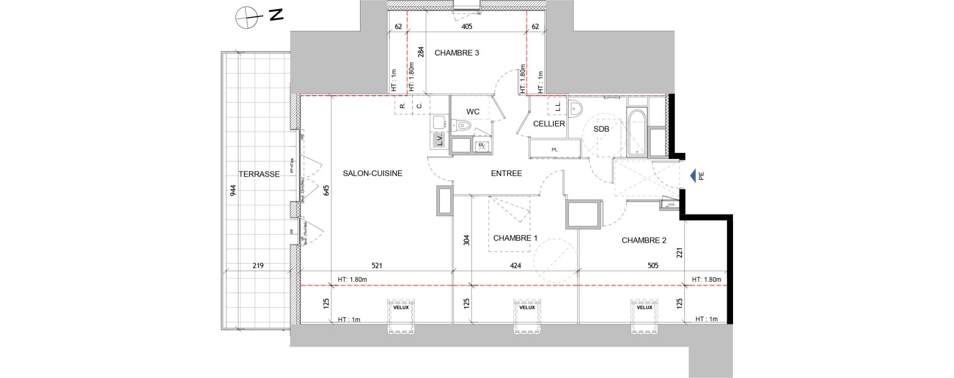 Appartement T4 de 92,06 m2 &agrave; Quimper Lin&eacute;ostic