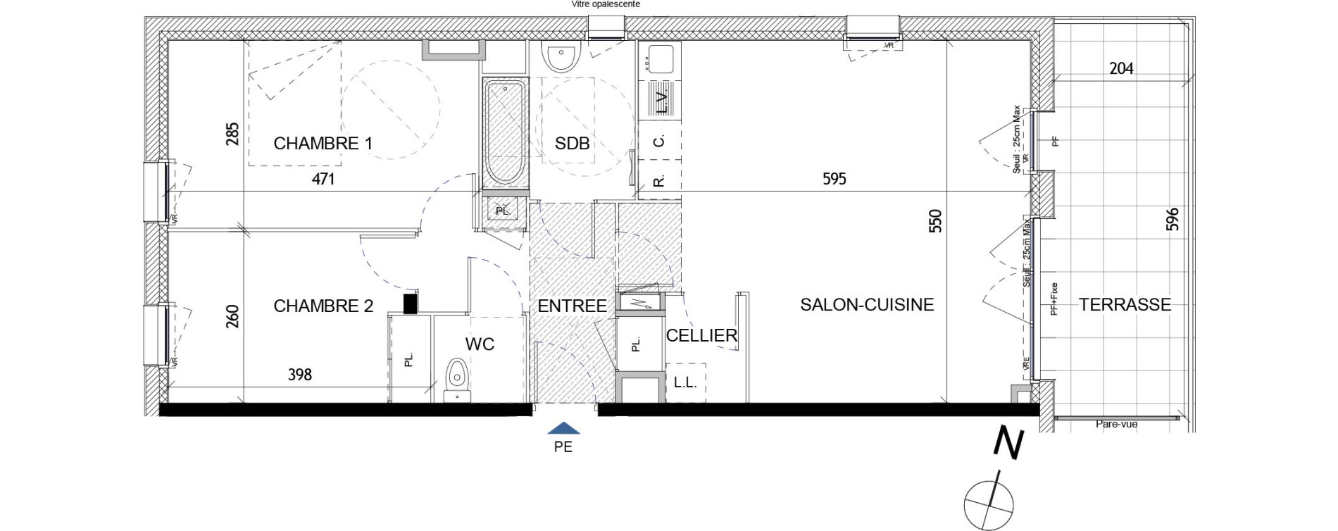 Appartement T3 de 69,25 m2 &agrave; Quimper Lin&eacute;ostic