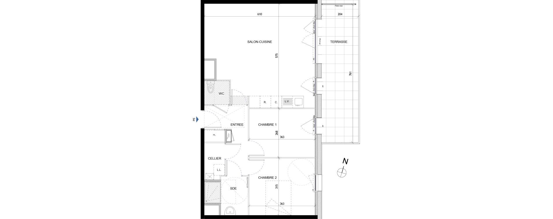 Appartement T3 de 68,33 m2 &agrave; Quimper Lin&eacute;ostic